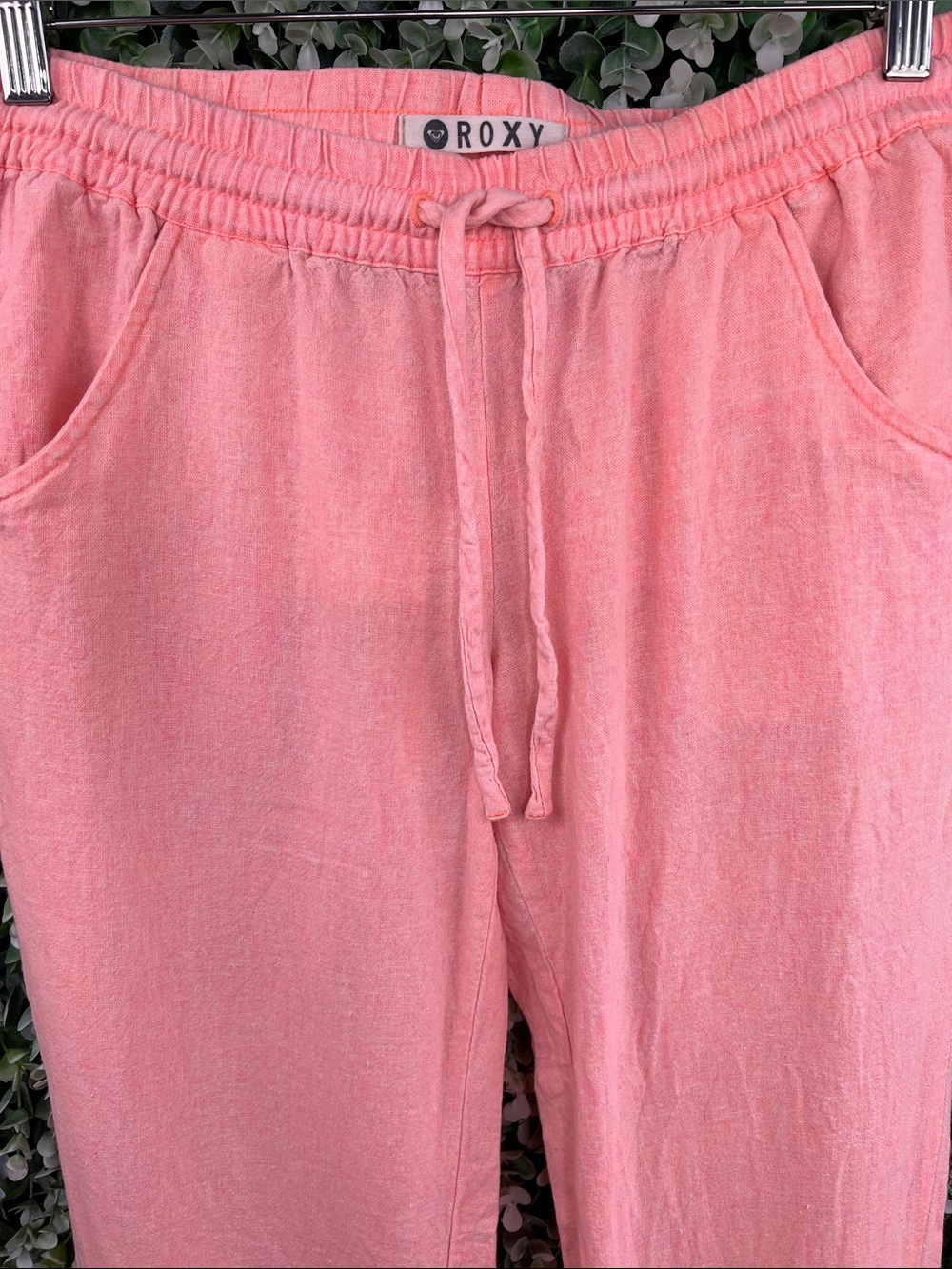 Roxy Linen Wide Leg Flare Drawstring Pants - Picture 7 of 13